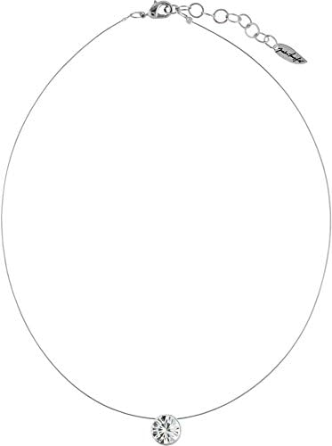 Floating Stone on Gossamer Steel Chain, 9 mm Swarovski® Chaton Stone, Silver Colour