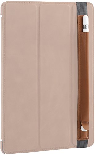 StilGut Pencil-Halter für Apple 12,9″ iPad Pro aus echtem Leder mit Lightning-Adapter-Fach. Stift-Halterung zur sicheren Aufbewahrung des Apple Pens, Cognac - 5