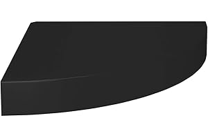 vidaXL Estante Flotante de Esquina Repisa Colgante Estantería Tablero CD Libros Decoración Coleccionables Fotos Premios Negro MDF 25x25x3,8 cm