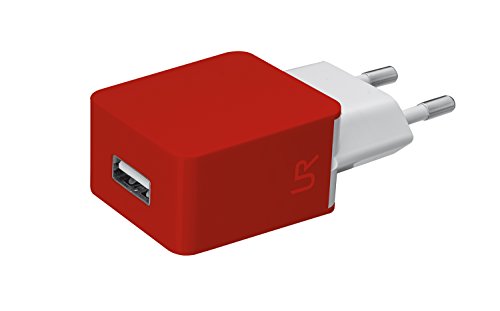 Trust Urban - Cargador de pared USB universal de 5 W para smartphones, rojo