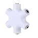 Produktbild KKmoon 3,5 mm 6 Ports Multi Kopfhörer Splitter Adapter 1 bis 5 Weg Stereo-Audio Hub mit Anschlusskabel Kabel für tragbare Media Player MP3/MP4/Mobile Phone/DVD-Player(Weiß)
