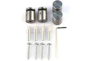 K&L WALL ART 4pcs Fixation miroir par serrage pince de verre en Acier Inoxydable Fixations Montage pour plaques Verre Acrylique