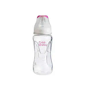 BeeBaby Comfort Slim Neck Baby Feeding Bottle with Anti-Colic Silicone Nipple. 100% BPA Free. 240 ML /8 Oz. (Pink, 240 ml)