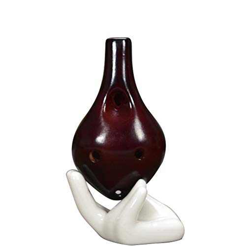 Portable Ocarina 6-Hole Alto C Ceramic Musical Instrument Beginner Music Gift - Random Color rycnet
