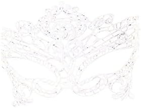 Mela Proibita - mask woman carnival black lace lace mask veneziana White halloween - white, One S/L