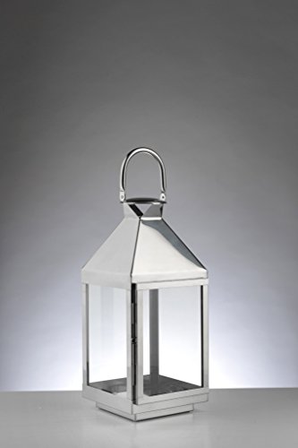 home + Laterne aus Edelstahl – Rostfrei, wetterfest – in verschiedenen Größen (spitz), Größe:Klein (45cm) - 3
