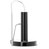 Brabantia 493546 - Portarrollos de pie para papel de cocina, acero brillante, color gris y negro
