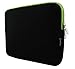 Price comparison product image Emartbuy Midnight Black/Green Water Resistant Neoprene Soft Zip Case Cover Sleeve With Green Interior and Zipper 12.5-14.1 Inch Suitable for Selected Devices Listed Below