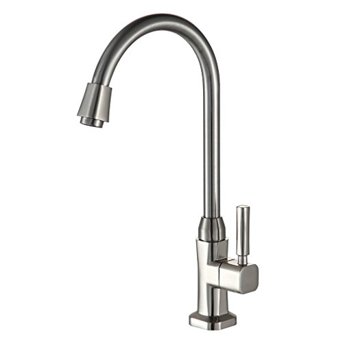 Auralum® Elegant Hochwertig Kaltwasser Armatur Küchenarmatur Wasserhahn für Waschbecken Küche Spüle - 5