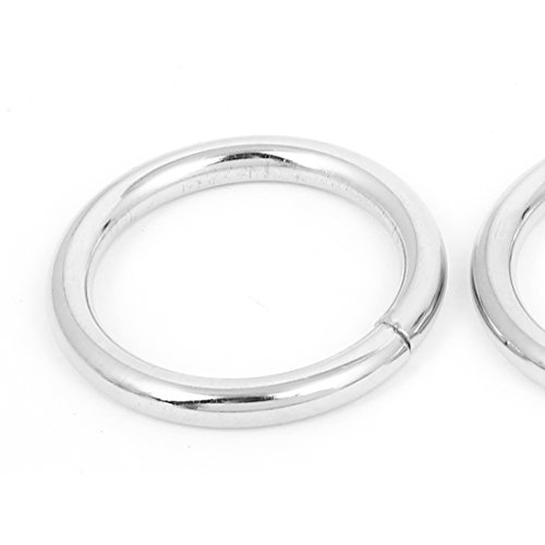 Sourcingmap® Metall O Shaped Handtasche Rucksack Ring Schnalle 33 mm 8 Stück Silber Ton - 2