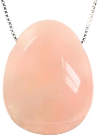 Rose Quartz Semi Precious Crystal Stone for Love Pendant Necklace and 18 inch Sterling Silver Chain - Ladies Womens Present Gift Birthday Anniversary - Comes boxed