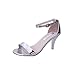 Produktbild MOIKA Damen Sandals, Mode Frauen Damen Sommer Schnalle Sandalen High Heels Block Party Offene Spitze SchuheEU35,Silber