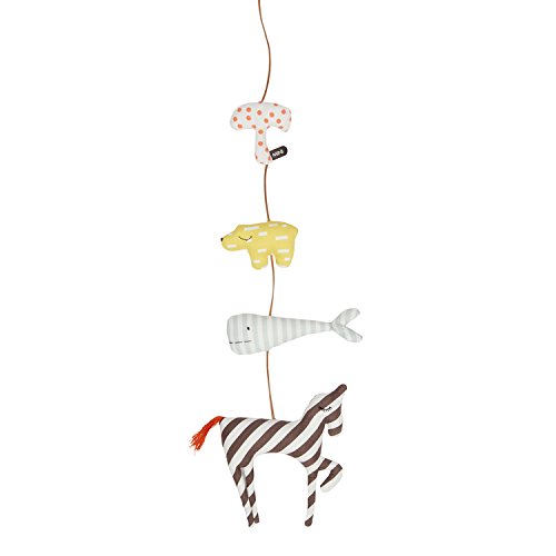 Preisvergleich Produktbild OYOY - Stofftier Mobile - Bio-Baumwoll-Canvas - Länge: 80 cm