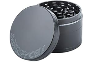 EVERTREE AEROSPACED 4-Piece 63mm Herb Grinder with Magnetic Top - Multiple Colours Available (Gun Metal)