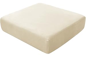 SYLC Housse de Coussin de canapé en Velours Extensible, Housses de Coussin de Siège de Canapé Housse de Protection pour Coussin Individuel(Grand 1 Place, Beige)