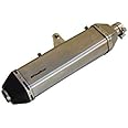 PoweRage Performance Slip-on Exhaust for Royal Enfield (RE) Himalayan 411 Brushed Steel Finish Compatible for BS3, BS4 and BS6