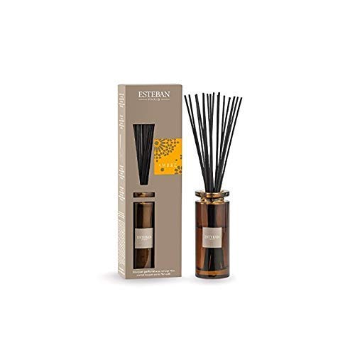 ESTEBAN Vaso diffusore profumo casa AMBRE ambra 75ml a bacchette con vaso vetro