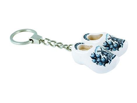 Preisvergleich Produktbild Holländischer Holzschuh Schlüsselanhänger Delft Design
