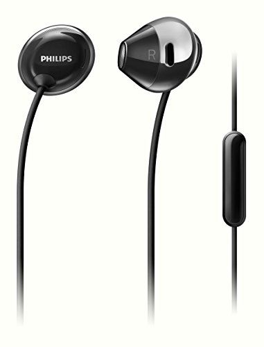 Preisvergleich Produktbild Philips SHE4205BK / 27 In-Ear-Kopfhörer mit Kabel, Kopfhörer und Mikrofon, Schwarz