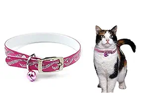 The DDS Store Cat Kitty Kitten Reflective Collar w/Bell Adjustable from 8.5 to 10-inch l- Collar Color May Vary