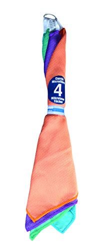 happy globe Panno Microfibra 38x40 cm | Set 4X Panno in Microfibra per Pulizia | Accessori Cucina Asciugamano Microfibra | Panno Microfibra Viso e Asciugatura