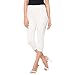 Leggings Capri Style White For Women | 95 % Cotton and 5 % Lycra| 3/4th leggings| Free Size Comfortable Premium Quality | Ultra Soft Fabric | High Waist For Girls | Best Fits 24