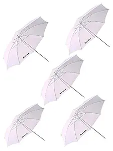 Sonia Professional White Umbrella 100cms 36 inch/91cm for Photography Studio Light Flash, Camera Flash, Video Light 5 Pcs Combo