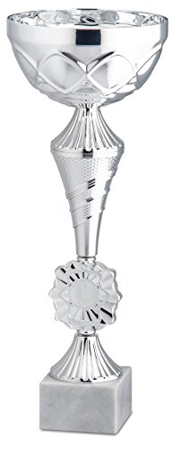Trophy for Sports premiazioni – Color Silver Cup Bust with Machined Plate and Cup – With Marble Base – H 29.5 cm D 10 cm – Finished – Made in Italy – Gift Idea