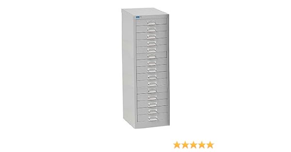 Silverline 15 Drawer Lockable Multi Drawer Cabinet Light Grey
