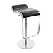 Produktbild lapalma Lem 55-67 Barhocker Gestell chrom matt, schwarz Leder Sitzfläche gepolstert
