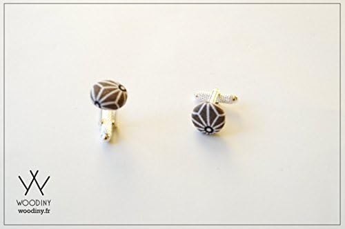 Cufflinks, "Uji", handmade, Woodiny brand, french design, gift for men, father's day, grooms gift, groomsmen, wooden gift