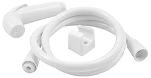 Make In India Health Faucet Shower Toilet Jet Spray with 1 m Flexible Hose with Wall Bracket (White)