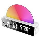 Sanon Alarm Clock, Sunrise Bedside Led Digital Alarm Clock Wake Up Light For Adults, White