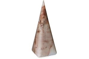 CBAM Piramide Fermacarte Scultura da Tavolo in Marmo Rosa Pink Marble Paperweight Pyramid Idea Regalo H.16cm