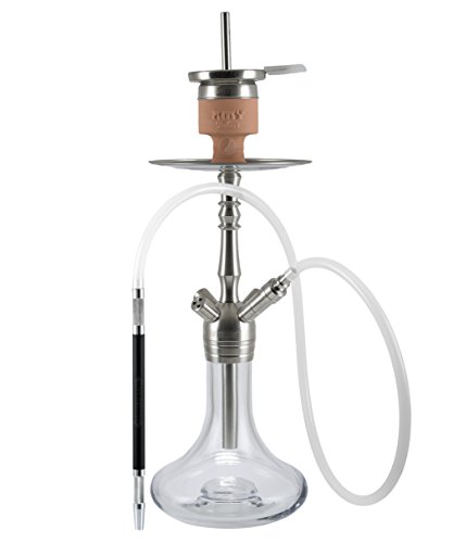 AMY DELUXE Shisha Wasserpfeife LITTLE PALM SS12 Edelstahl (Rauchsäule) (Transparent)