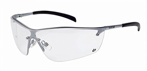 BollÃ© Safety 253-SM-40073 Silium Safety Eyewear with Silver Metal + TPE Semi-Rimless Frame and Clear Lens by BollÃ© Safety