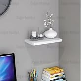 nifiart Duvar Rafı Parlak Beyaz U&ccedil;an Raf Mdf Gizli Bağlantılı (30 X 20 Cm) 18mm Kalınlıkda