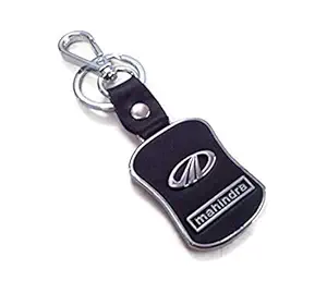 Techpro Imported Leather Key Chain/Key Ring with Chrome Car Logo