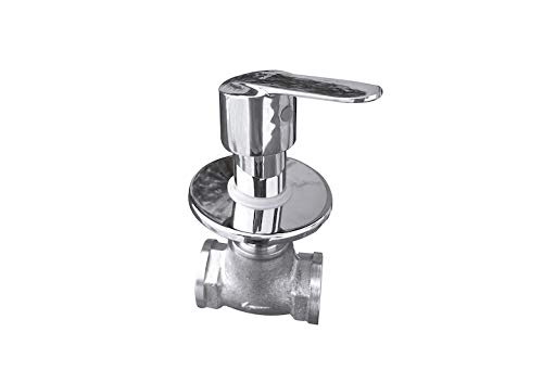 Roca RT5A1525CA1 Chrome Victora Concealed Stop Cock 1/2 Inch with Décor Base Plate (Silver)