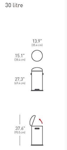 Simplehuman CW1880 Runder Treteimer, Edelstahl gebürstet, Retro-Stil - 6