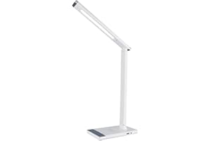 Jandei - Lámpara LED Escritorio Con Carga USB Para Móvil, 3 Tonos de Color, Intensidad Regulable, Función Noche Y Modo Lectura, lámpara Mesita de Noche, Luz de Lectura Flexo Táctil. (Cuidado Ocular)