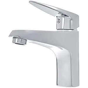 AmazonBasics Brass Modern Basin Tap Mixer - Polished Chrome Finish