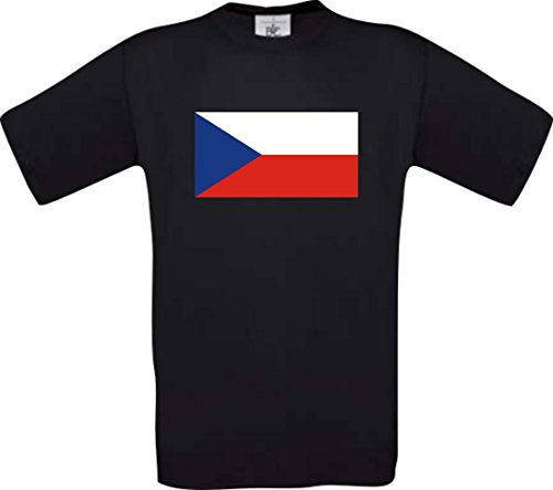 Kids T-Shirt Tschechien Czech Republic Ländershirt mit Wunschnamen und Nummer diverse Farben, Farbe schwarz, Größe 164