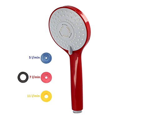 tecuro Handbrause ew-100 - rot RAL 3003 3-fach umstellbar B-WARE