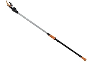 Fiskars Svettatoio con Lama Bypass per Alberi e Siepi, Rivestimento Antiaderente, Lama in Acciaio Temprato/Manico in Alluminio, Lunghezza 1.6 m, Nero/Arancione, UP82, 1001558