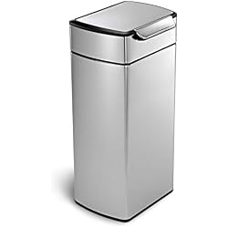 Simplehuman - Poubelle rectangulaire à Touch-Bar 30L Acier Inoxydable Anti-Traces brossé CW2015