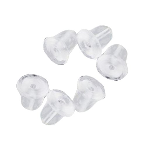 Preisvergleich Produktbild TOOGOO 100 Stück Transluzent Gummi Ohrring Ohrstpsel Rücken Wei 4Mmx6Mm