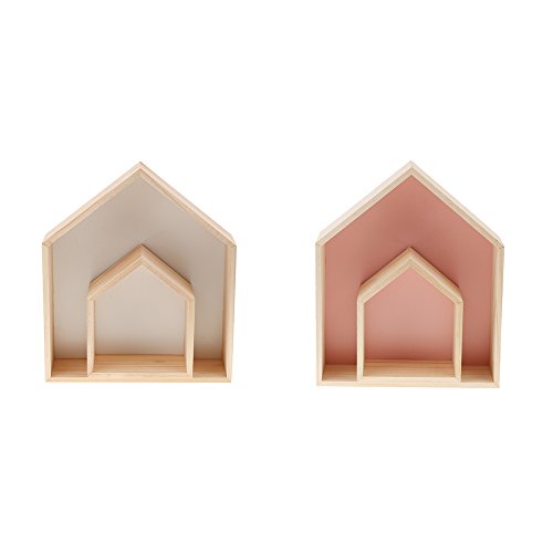 Preisvergleich Produktbild Sharplace 4X Wandboard Wandregal Hängeregal Bücherregal Holzregal für Ihre Küche, Wohnzimmer, Schlafzimmer Oder Büro - Weiß + Pink