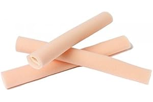 BODY AND BASE 2 tubos de espuma para dedos tubulares de podología, 25 cm de longitud, con o sin protección de superposición (C (sin superposición)