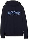 Clothing Napapijri Herren BEVORA H BLU Marine Kapuzenpullover, Blau 176, Medium (Herstellergröße: M)
